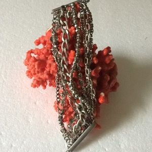 Vintage multi chains wide bracelet